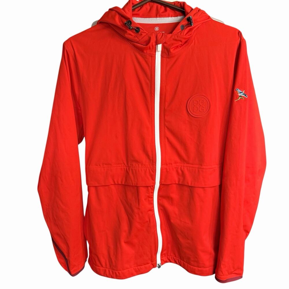 G/FORE Repeller Softshell Full Zip Hooded Ladies Jacket Poppy XL Athleisure